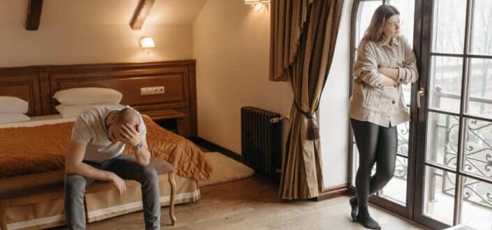 Couple not talking to each other