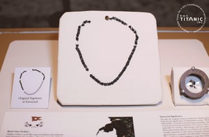 Titanic Exhibition Black glass necklace