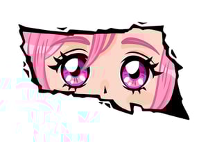 Anime character with colorful eyes
