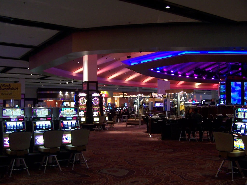 Game floor of Hard Rock Casino in Biloxi, Mississippi.