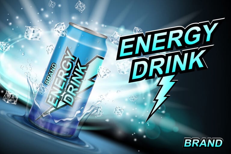 Energy drink can with ice and lightning design representing safe energy drinks in 2026