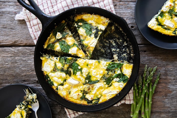 Asparagus and Goat Cheese Frittata, Easy Recipe