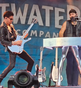 Chromeo, Dave 1 and P-Thugg, playing live at SweetWater 420 Fest in Atlanta, Georgia.