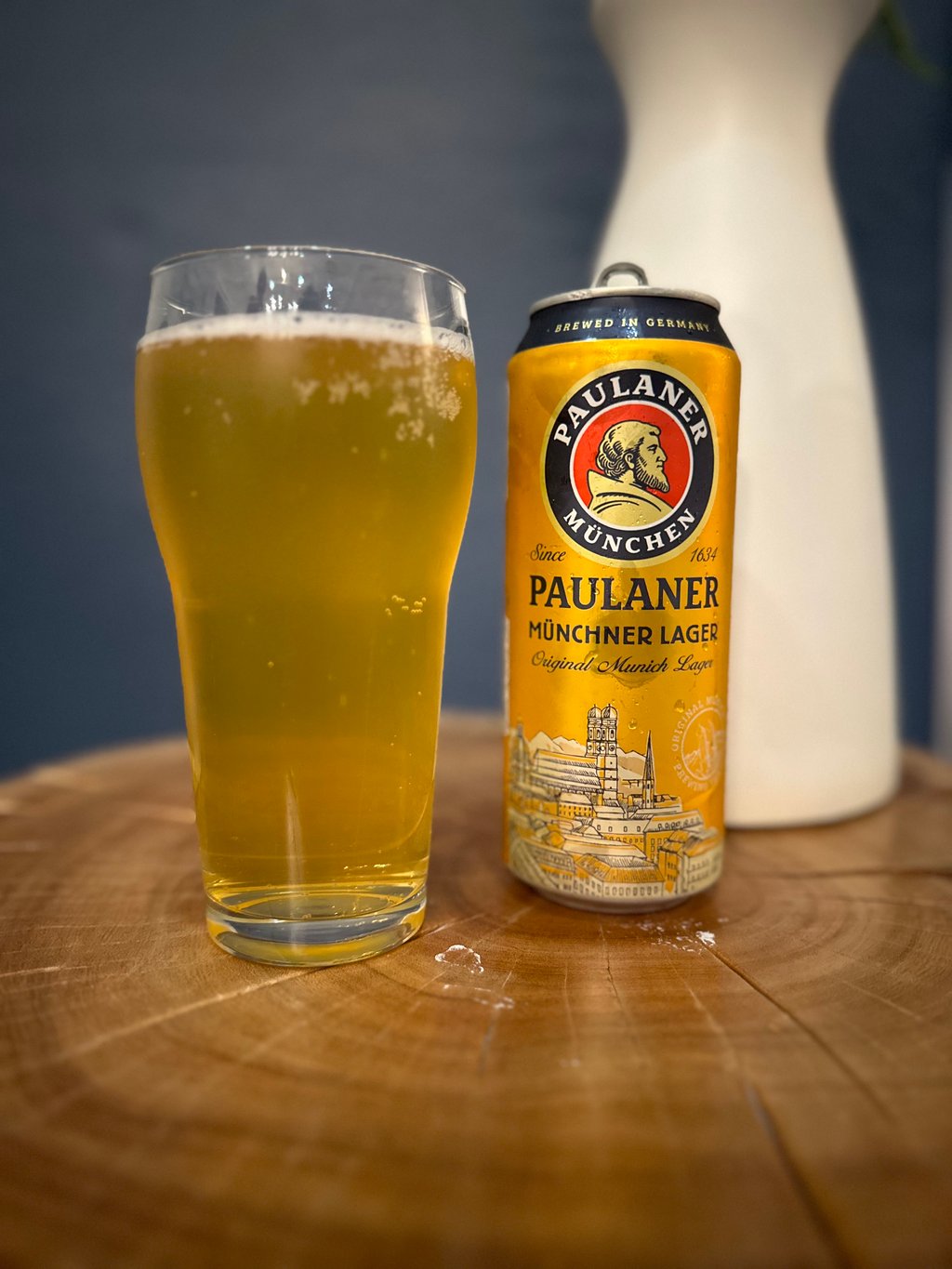 Glass of Paulaner Lager
