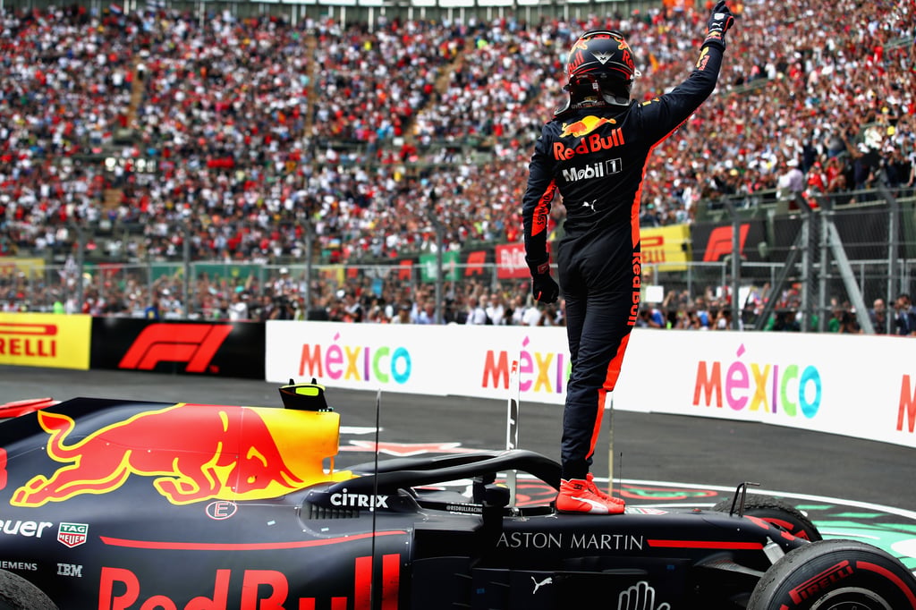 Race winner Max Verstappen of Netherlands and Red Bull Racing celebrates in parc ferme during the Formula One Grand Prix of Mexico at Autodromo Hermanos Rodriguez on October 28, 2018 in Mexico City, Mexico.