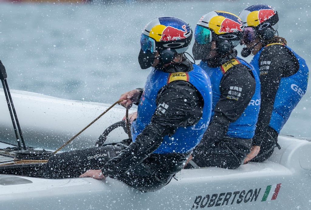 Red Bull Italy SailGP Team driven by Phil Robertson alongside Kyle Langford, wing trimmer of Red Bull Italy SailGP Team, ahead of the Apex Group Bermuda Sail Grand Prix in Bermuda.